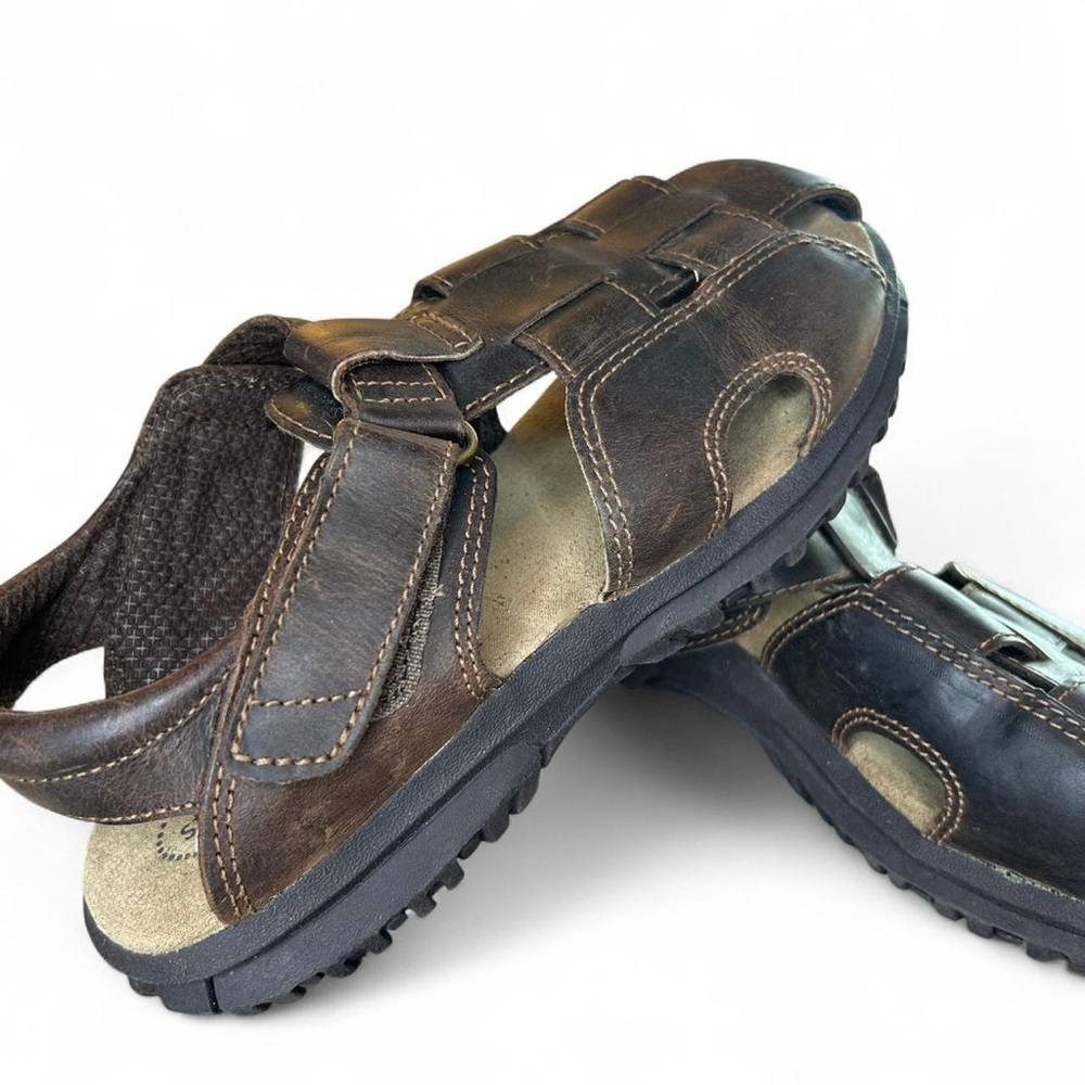 Stride Rite Boys’ Leather Angler Sandals – Size 1W 🤎 - Picture 2 of 8